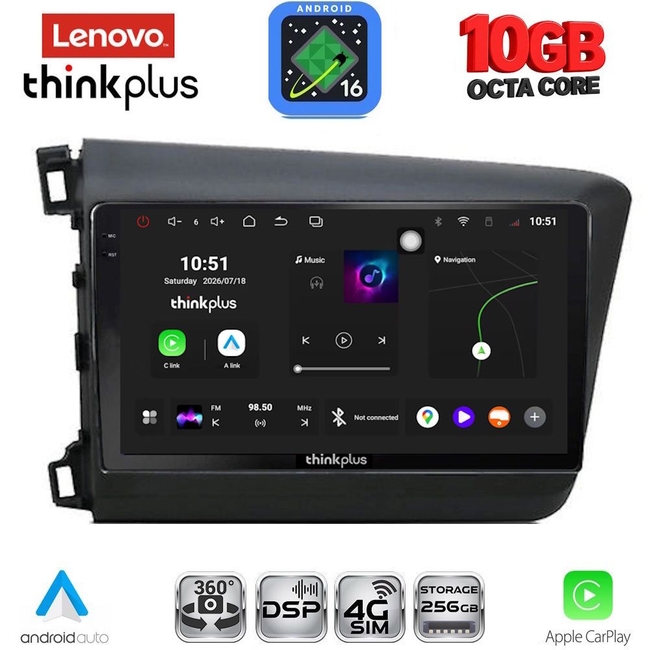 LENOVO LTM 111904D_CPA (9inc) MULTIMEDIA TABLET for HONDA CIVIC  4Doors mod. 2012-2016