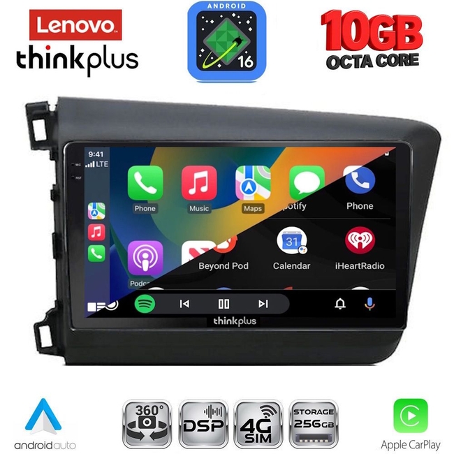 LENOVO LTM 111904D_CPA (9inc) MULTIMEDIA TABLET for HONDA CIVIC  4Doors mod. 2012-2016