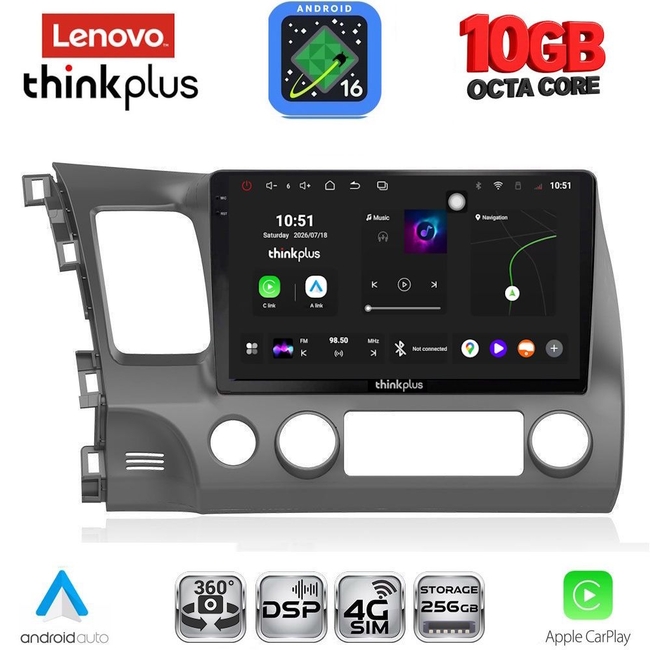 LENOVO LTM 11188_CPA (10inc) MULTIMEDIA TABLET for HONDA CIVIC 4D mod. 2006-2012