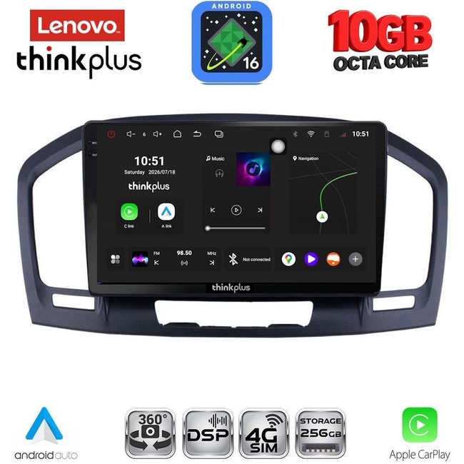 LENOVO LTM 11491BL_CPA (9inc) MULTIMEDIA TABLET for OPEL INSIGNIA mod. 2008-2013 (BLACK)