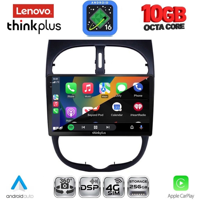 LENOVO LTM 11506_CPA (9inc) MULTIMEDIA TABLET for PEUGEOT 206 mod. 1998-2006