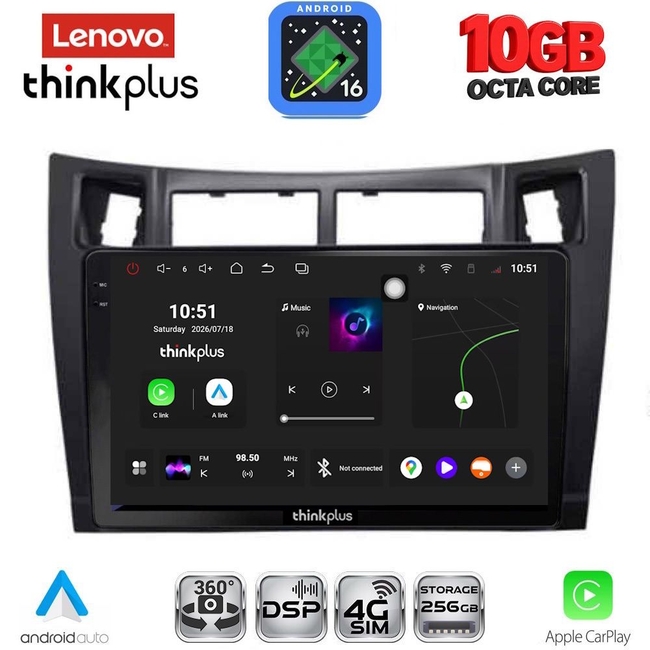 LENOVO LTM 11736BL_CPA (9inc) MULTIMEDIA TABLET for TOYOTA YARIS mod. 2006-2011 (BLACK)