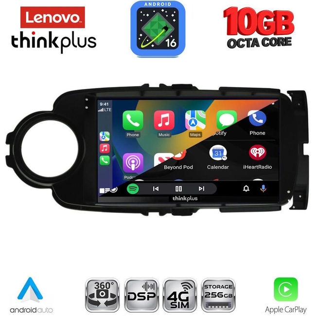 LENOVO LTM 11737BL_CPA (9inc) MULTIMEDIA TABLET for TOYOTA YARIS mod. 2011-2015 (BLACK)