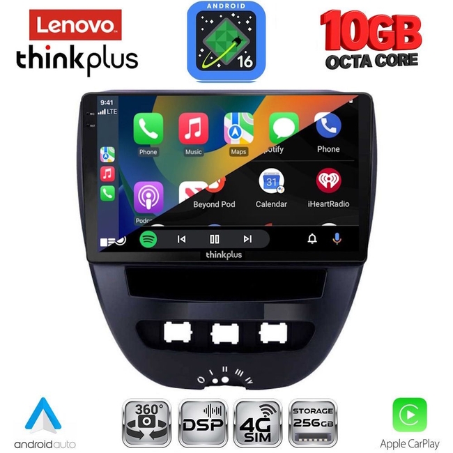 LENOVO LTM 11707_CPA (10inc) MULTIMEDIA TABLET for CITROEN C1-PEUGEOT 107-TOYOTA AYGO mod. 2005-2014