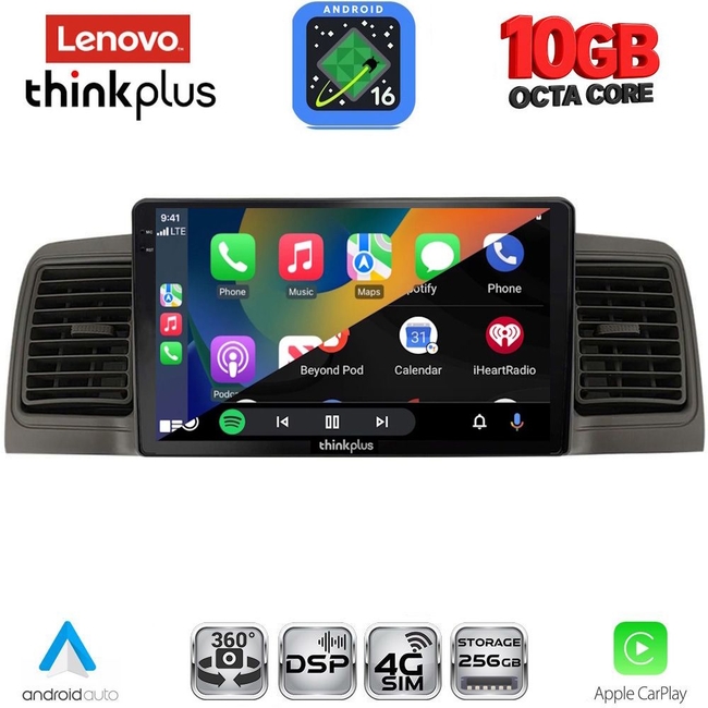 LENOVO LTM 11712BL_CPA (9inc) MULTIMEDIA TABLET for TOYOTA COROLLA mod. 2001-2006 (BLACK)