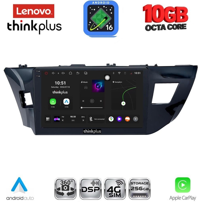 LENOVO LTM 11714MD_CPA (10inc) MULTIMEDIA TABLET for TOYOTA COROLLA mod. 2013-2016