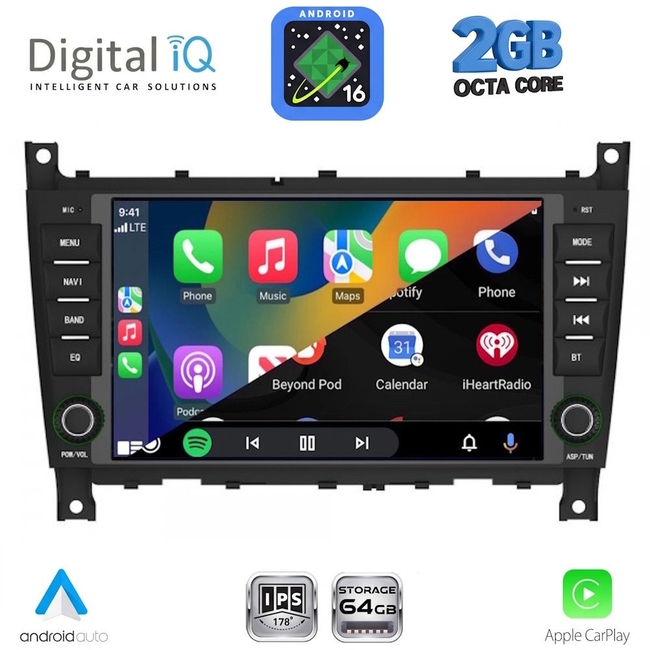 DIGITAL IQ BLE 393_CPA (7" DECK) MULTIMEDIA SYSTEM for MERCEDES C W203 – CLK W209 mod. 2004-2008