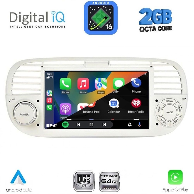 DIGITAL IQ BLE 365BG_CPA (7" DECK) MULTIMEDIA SYSTEM for FIAT 500 mod. 2007-2015 (BEIGE)