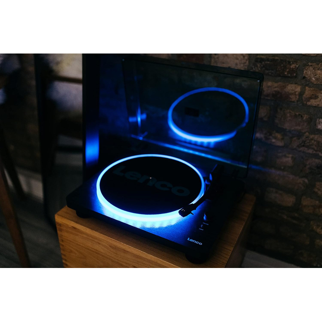 Lenco LS-50 LED USB Black - Belt Drive - Με ενισχυτή -Ηχεία