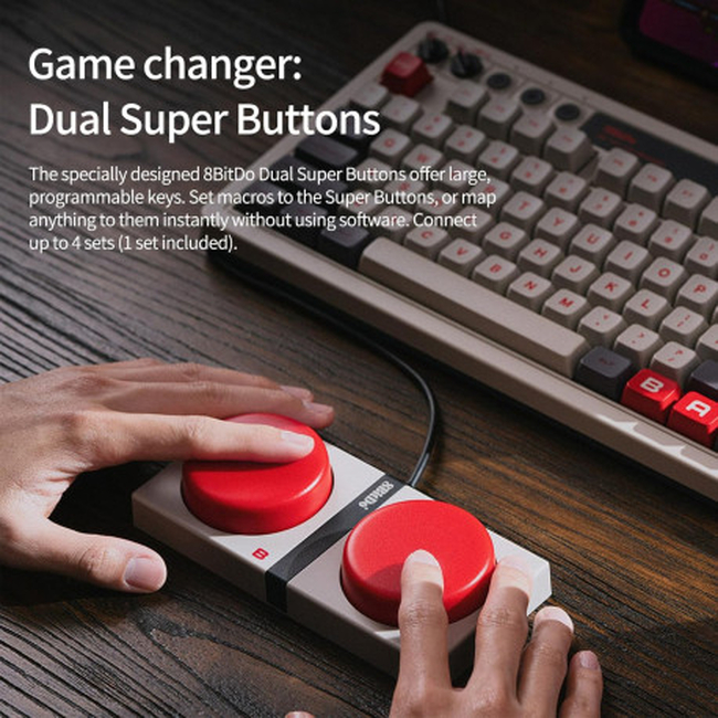 8Bitdo Retro Ασύρματο Μηχανικό Πληκτρολόγιο N Edition (RET00378) TKL, Bluetooth / 2.4G / USB-C for Windows PC &amp;Android
