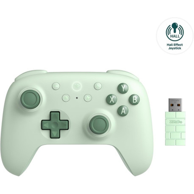 8BitDo Ultimate 2C Wireless BΤ and 2.4Ghz Pad Green (RET00470) χειριστήριο συμβατό με PC &amp; Android με 1000 Hz Polling Rate