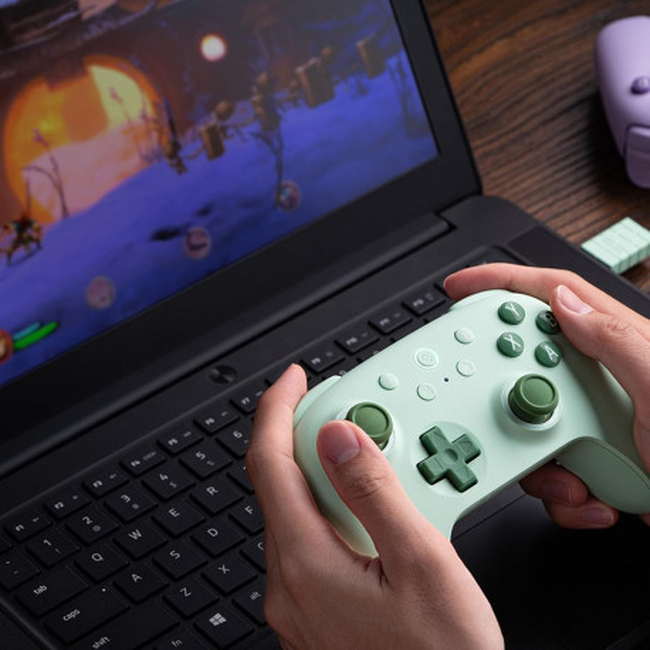 8BitDo Ultimate 2C Wireless BΤ and 2.4Ghz Pad Green (RET00470) χειριστήριο συμβατό με PC &amp; Android με 1000 Hz Polling Rate