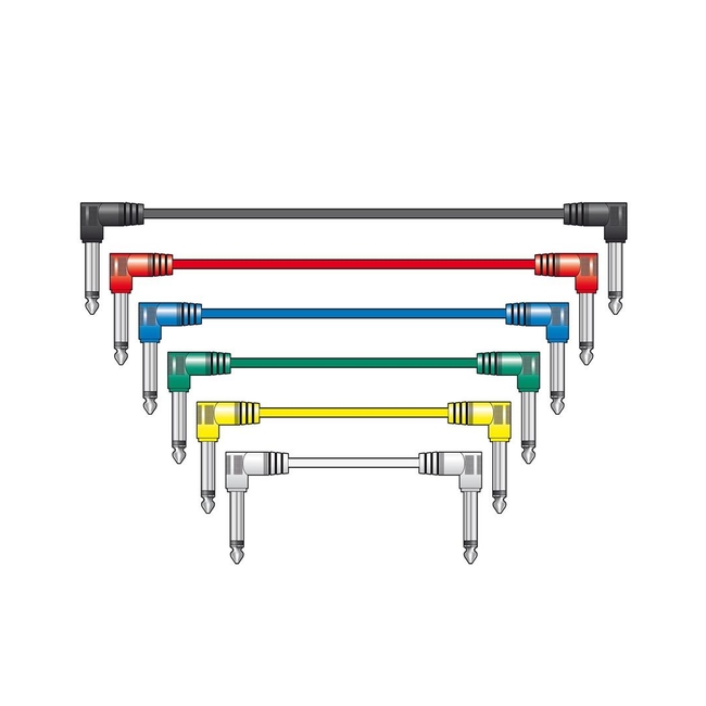 PATCH100CL Σετ με Καλώδια Ήχου Patch Lead 6.3mm Mono Jack Plug - 6.3mm Mono Jack Plug 1m (6 Τεμάχια)