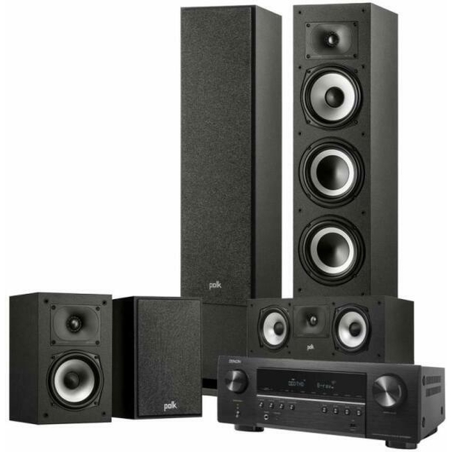 Denon AVC-S660H 8K - 5.2 + Polk Monitor XT60 + XT15+ XT30 - Black -Bundle