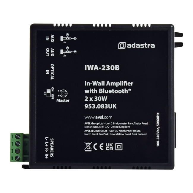 Adastra IWA-230B Εντοιχισμένος Ενισχυτής με Bluetooth 2x30W (Τεμάχιο)