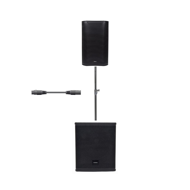 Citronic CB1012A Πακέτο Ενεργών Ηχείων 10'' με Ξύλινη MDF Καμπίνα και Subwoofer 12'' (Σετ)