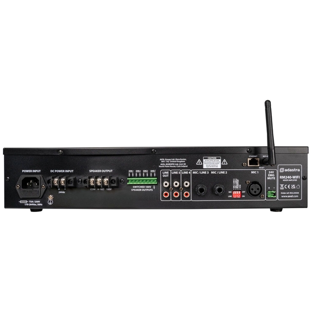 Adastra RM240-WIFI Ενισχυτής-Μίκτης 100V 5 Καναλιών με WiFi 240W RMS