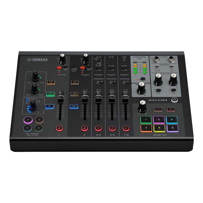 Yamaha AG-08-BLACK Live Streaming Mixer 