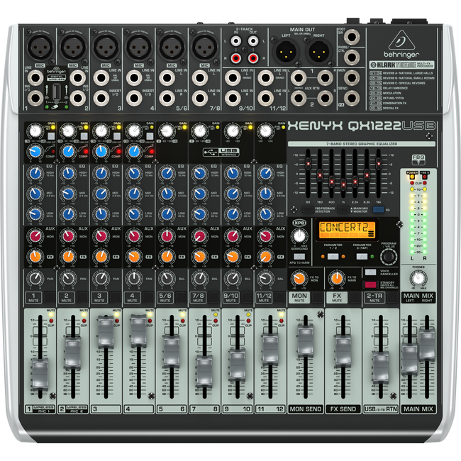 Behringer XENYX QX1222 USB - 6 mic 5 stereo