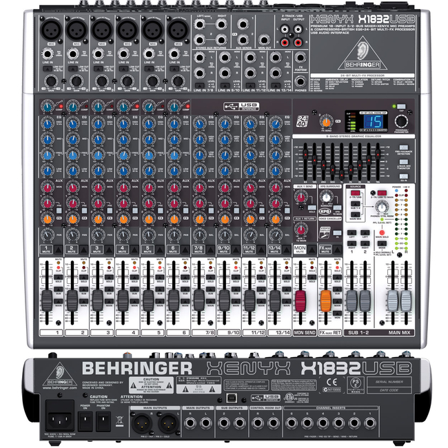 Behringer XENYX X1832 USB - 6 mic 5 stereo