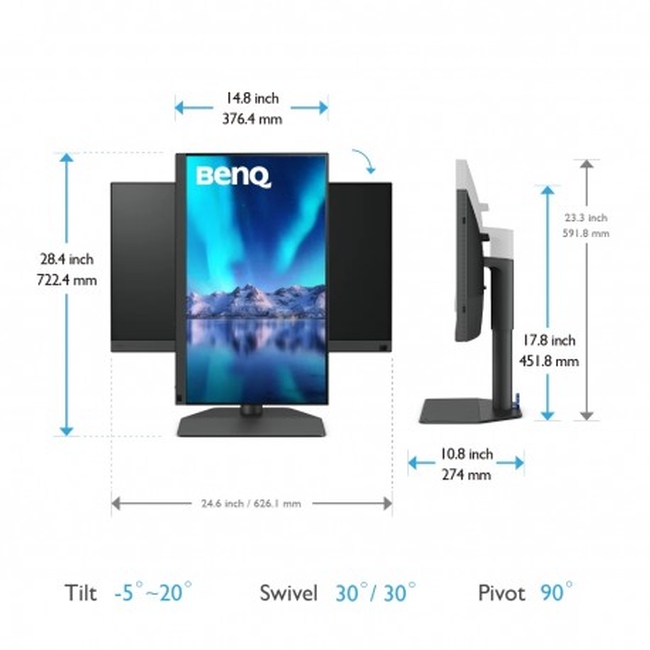 BENQ SW272U PC Monitor UHD 4K Photography 27'',  Zero Pixel