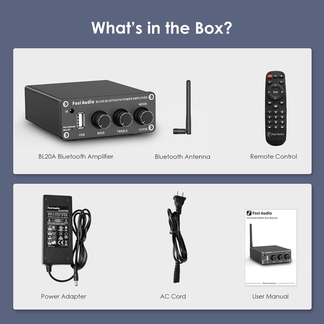 Fosi Audio BL20A Bluetooth USB Power Amplifier (6976136960515)