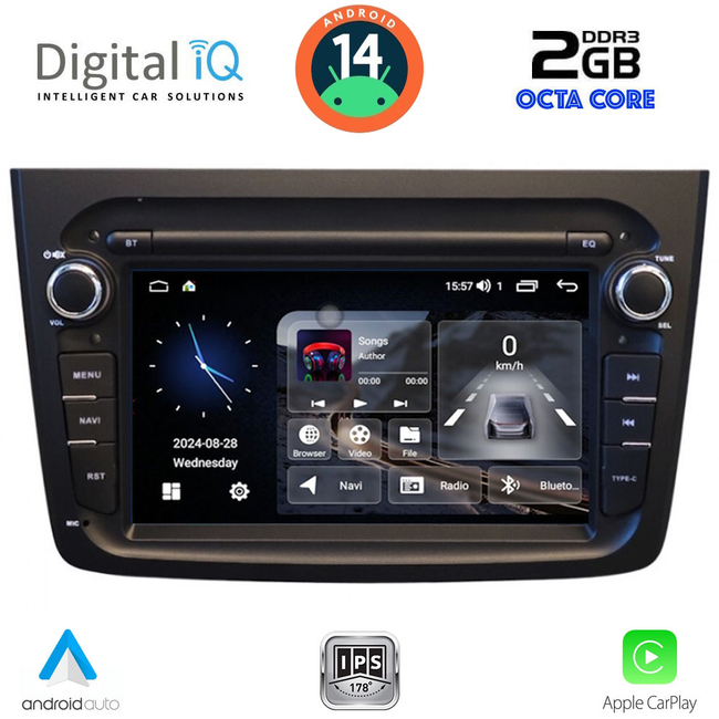 DIGITAL IQ BLF 357BL_CPA (7" DECK) MULTIMEDIA SYSTEM for ALFA ROMEO MITO mod. 2008-2018 (BLACK)