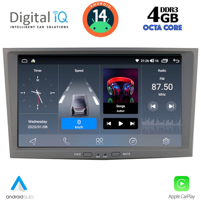 DIGITAL IQ BLG 418GR_CPA (8" DECK) MULTIMEDIA SYSTEM for OPEL ALL mod. 2004-2014 (GREY)