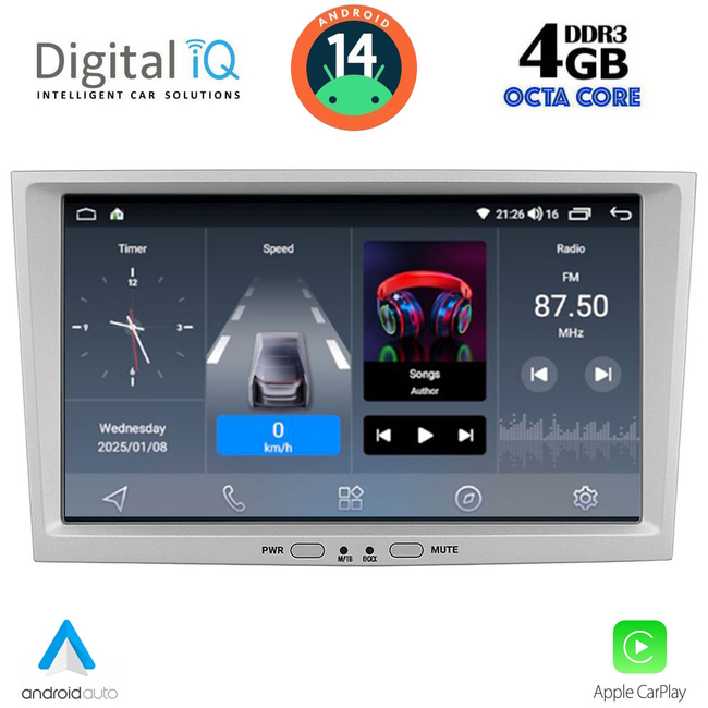 DIGITAL IQ BLG 418SL_CPA (8" DECK) MULTIMEDIA SYSTEM for OPEL ALL mod. 2004-2014 (SILVER)