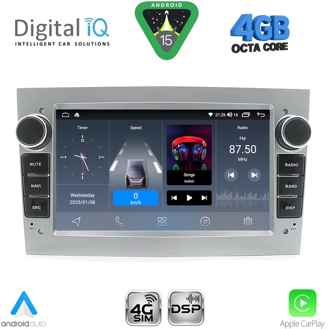 DIGITAL IQ BLG 419SL_CPA (7" DECK) MULTIMEDIA SYSTEM for OPEL ALL mod. 2004-2014 (SILVER)