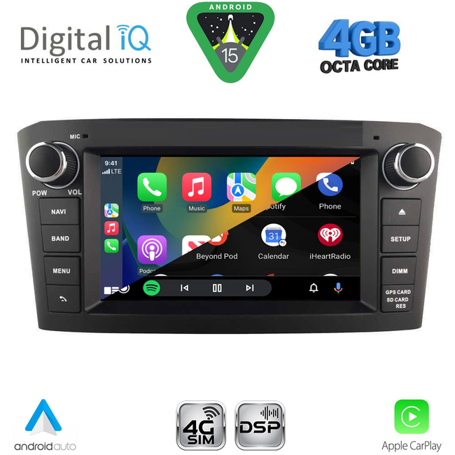 DIGITAL IQ BLG 425BL_CPA (7″ DECK) MULTIMEDIA OEM for TOYOTA AVENSIS (T25) mod. 2003-2009 (BLACK)