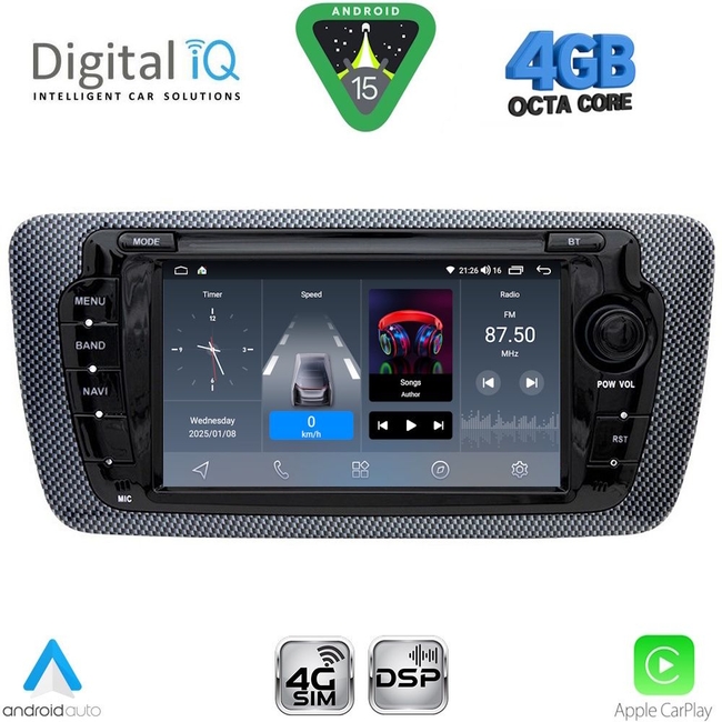 DIGITAL IQ BLG 446_CPA (7" DECK) MULTIMEDIA SYSTEM for SEAT IBIZA mod. 2008-2015