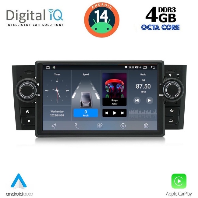DIGITAL IQ BLG 463_CPA (7" DECK) MULTIMEDIA SYSTEM for FIAT GRANDE PUNTO mod. 2005-2012