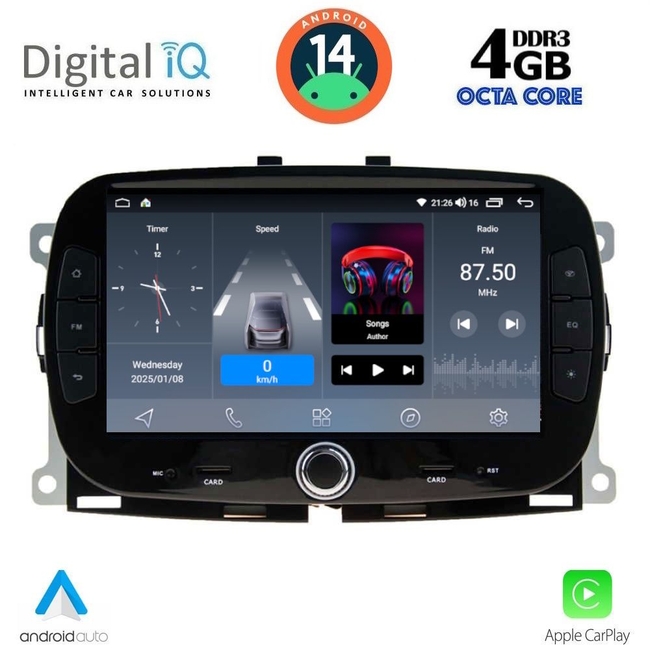DIGITAL IQ BLG 498_CPA (7" DECK) MULTIMEDIA SYSTEM for FIAT 500 mod. 2016>