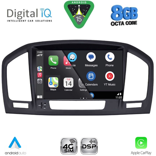 DIGITAL IQ BLM 714BL_CPA (8" DECK) MULTIMEDIA SYSTEM for OPEL INSIGNIA mod. 2008-2013 (BLACK)