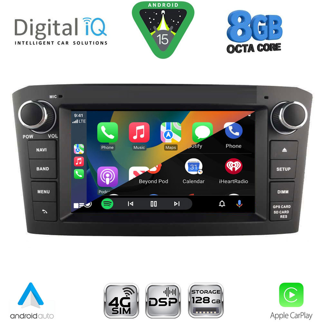 DIGITAL IQ BLM 725BL_CPA (7" DECK) MULTIMEDIA OEM for TOYOTA AVENSIS (T25) mod. 2003-2009 (BLACK)