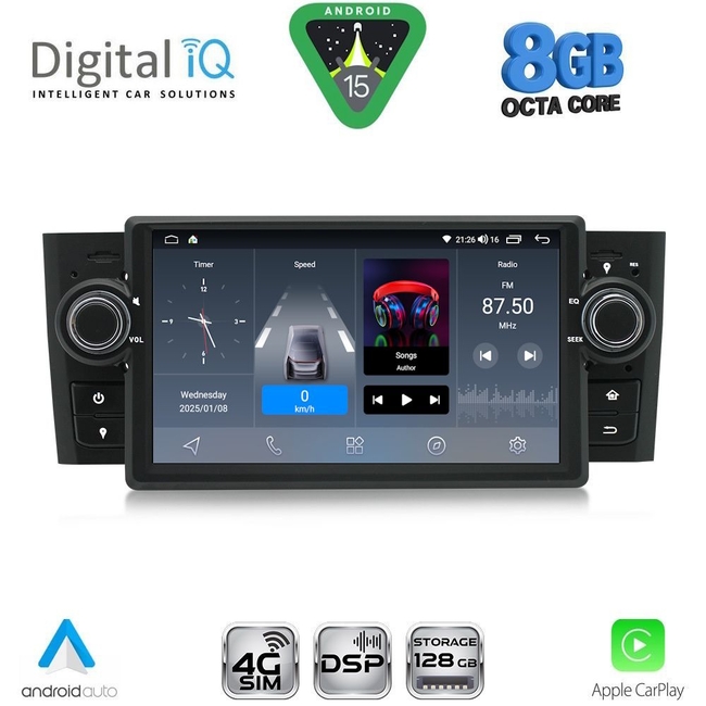 DIGITAL IQ BLM 763_CPA (7" DECK) MULTIMEDIA OEM for FIAT GRANDE PUNTO mod. 2005-2012