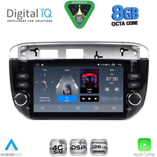 DIGITAL IQ BLM 764_CPA (7" DECK) MULTIMEDIA OEM for FIAT GRANDE PUNTO mod. 2012-2018 – EVO mod. 2009-2018