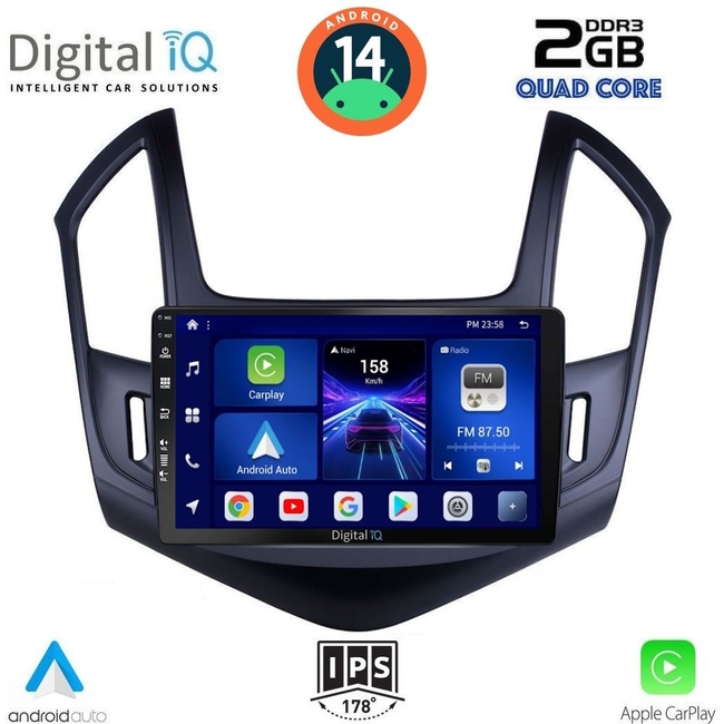 DIGITAL IQ BXC 3077_CPAA (9inc) MULTIMEDIA TABLET for CHEVROLET CRUZE mod. 2013-2015