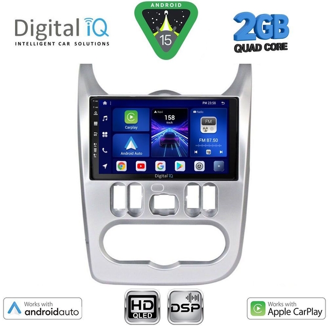 DIGITAL IQ BXC 3101SL_CPAA (9inc) MULTIMEDIA TABLET for DACIA DUSTER – LOGAN – SANDERO mod. 2006-2012 (SILVER)