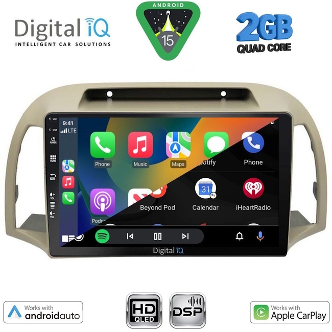 DIGITAL IQ BXC 3457BG_CPAA (9inc) MULTIMEDIA TABLET for NISSAN MICRA K12 mod. 2002-2010 (BEIGE)