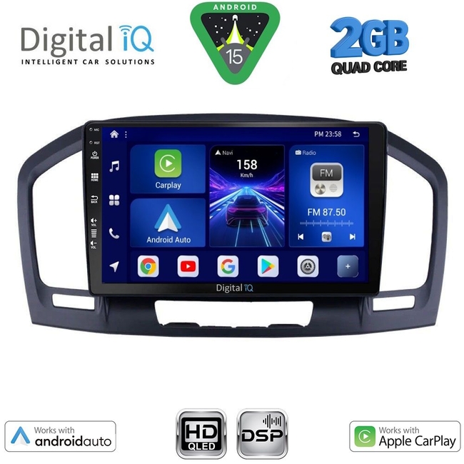 DIGITAL IQ BXC 3491BL_CPAA (9inc) MULTIMEDIA TABLET for OPEL INSIGNIA  mod. 2008-2013 (BLACK)