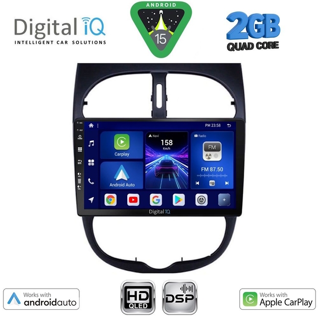 DIGITAL IQ BXC 3506_CPAA (9inc) MULTIMEDIA TABLET for PEUGEOT 206 mod. 1998-2006