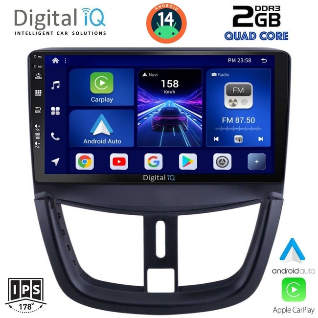 DIGITAL IQ BXC 3507_CPAA (9inc) MULTIMEDIA TABLET for PEUGEOT 207 mod. 2007&gt;