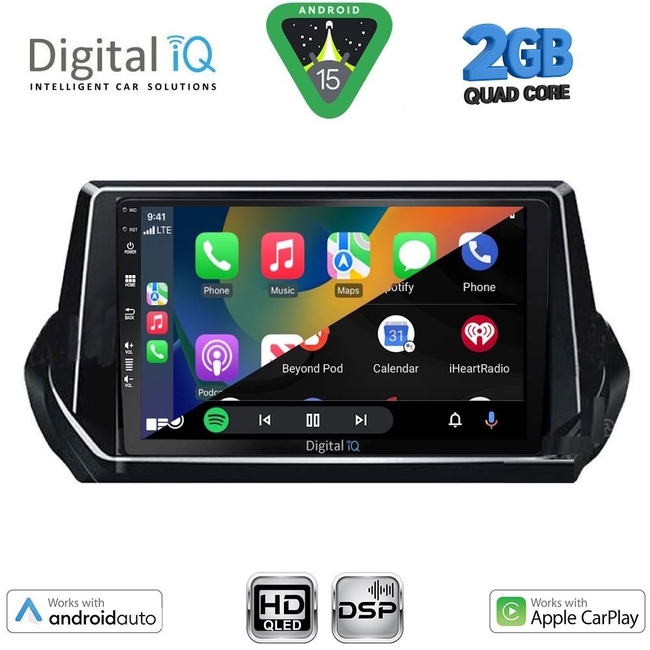 DIGITAL IQ BXC 3509_CPAA (9inc) MULTIMEDIA TABLET for PEUGEOT 208 – 2008 mod. 2021-2026