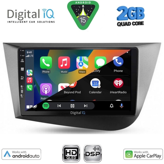 DIGITAL IQ BXC 3574_CPAA (9inc) MULTIMEDIA TABLET for SEAT LEON mod. 2005-2012