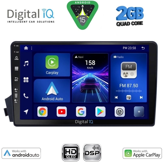 DIGITAL IQ BXC 3650_CPAA (9inc) MULTIMEDIA TABLET for SSANGYONG ACTYON – KYRON mod. 2006-2015