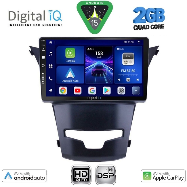 DIGITAL IQ BXC 3653_CPAA (9inc) MULTIMEDIA TABLET for SSANGYONG KORANDO mod. 2014-2019