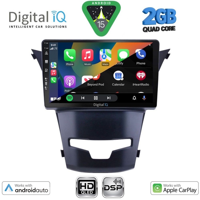 DIGITAL IQ BXC 3653_CPAA (9inc) MULTIMEDIA TABLET for SSANGYONG KORANDO mod. 2014-2019