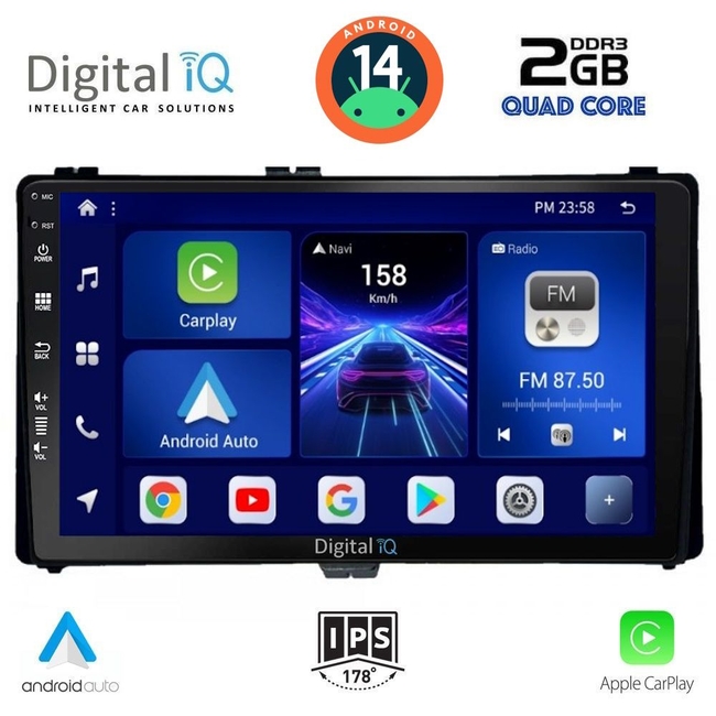 DIGITAL IQ BXC 3703_CPAA (9inc) MULTIMEDIA TABLET for TOYOTA AURIS mod. 2015&gt; – AYGO X mod. 2022&gt; – COROLLA mod. 2017-2019
